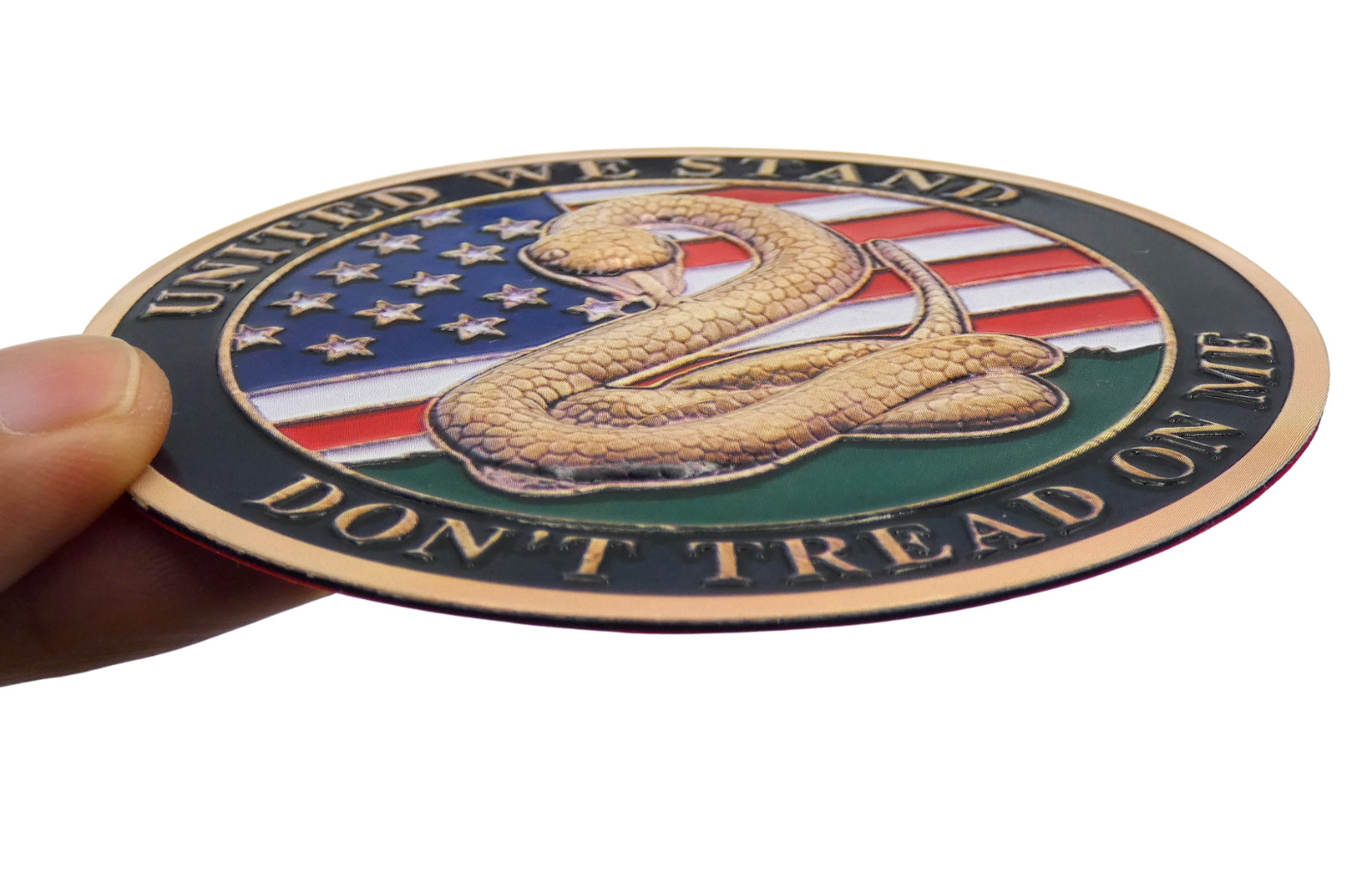 ALUMINUM Don’t Thread On Me Decal Sticker -Patriotic, Army, Veteran 3.5″