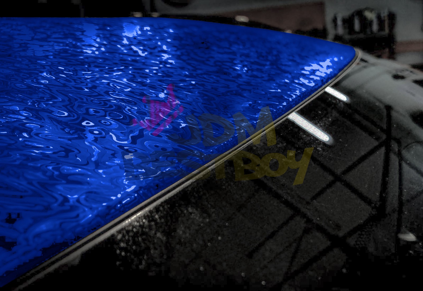 PET Damascus Steel Forged Gloss Royal Blue Car Vinyl Wrap Decal Sticker Film