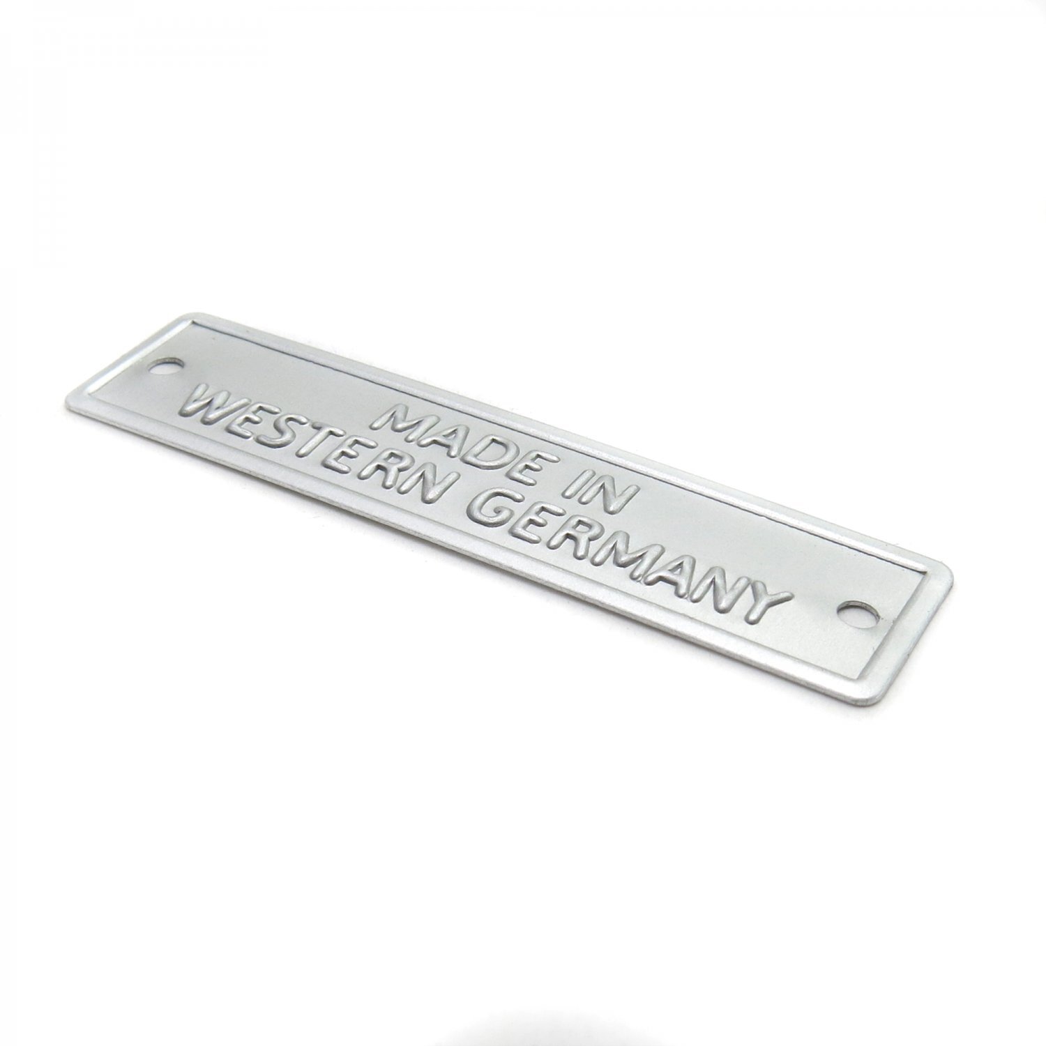 Made in Western Germany – Data Plate for VW Bug Bus Ghia & Porsche 356