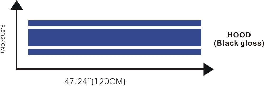 Car Decal Racing Rally Stripes Blue Vinyl Truck Hood Bonnet stickers ZC938