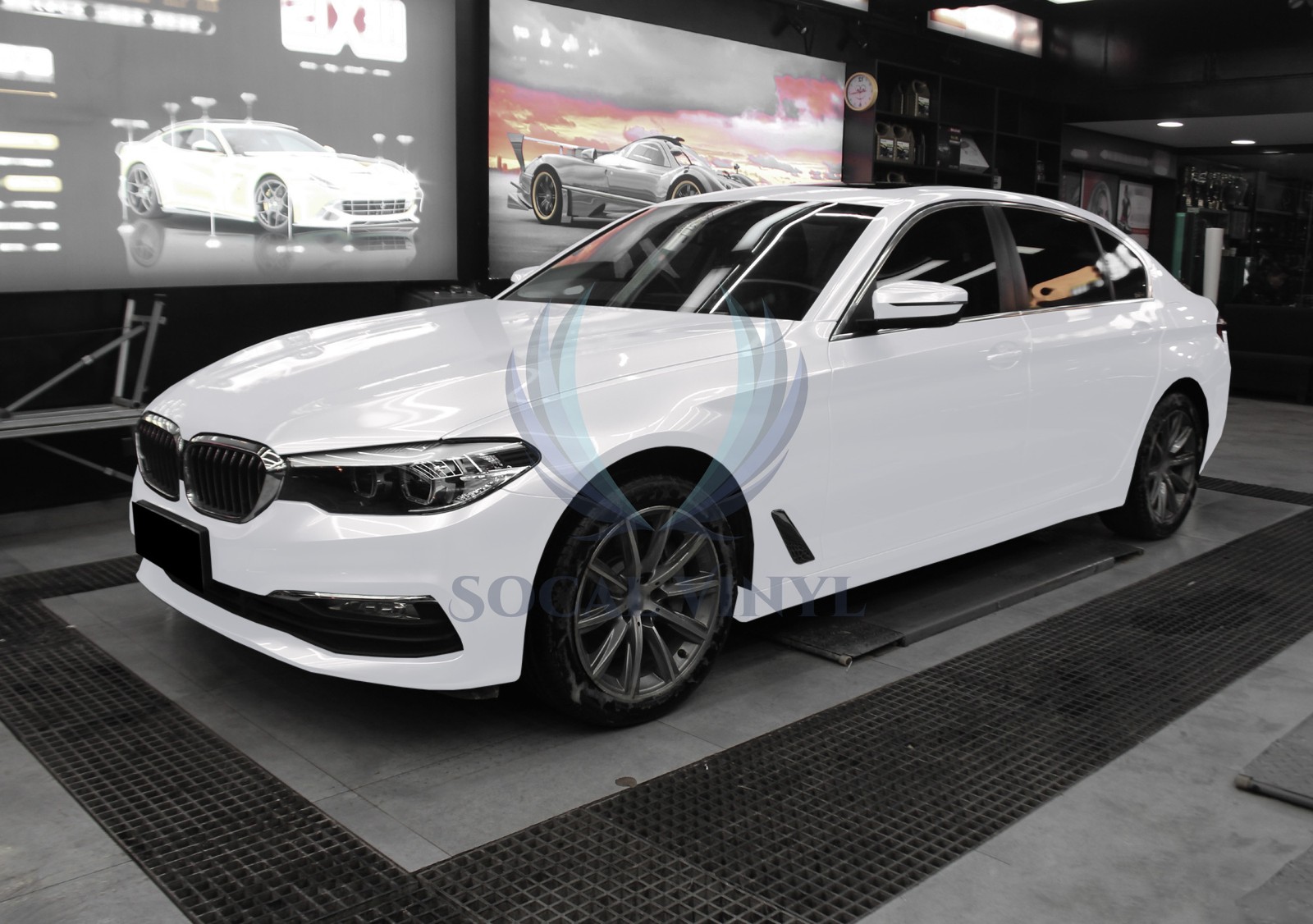 PET Pearl White Gloss White Vehicle Vinyl Wrap Decal Sheet Film Like Paint