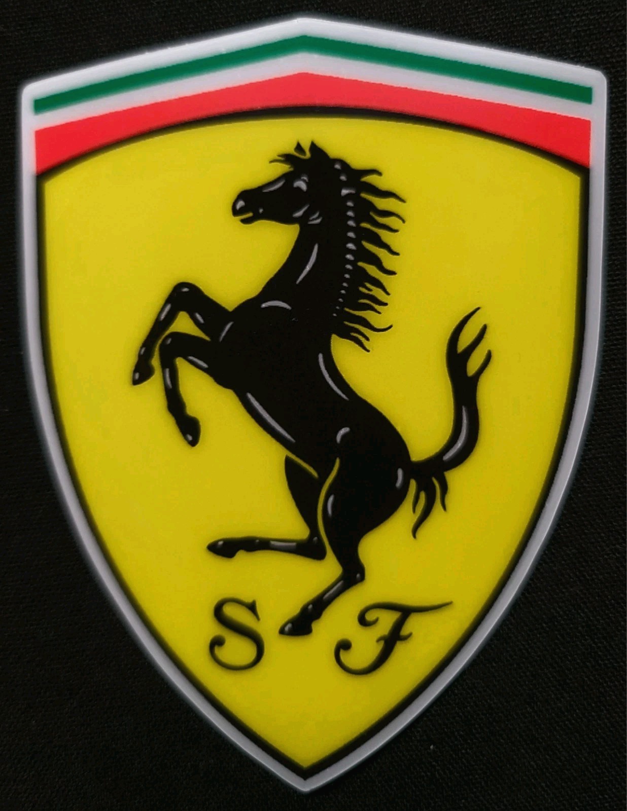 FERRARI STICKER “BLACK HORSE” 3 X 4″ GLOSSY THICK WATERPROOF OUTDOOR USE