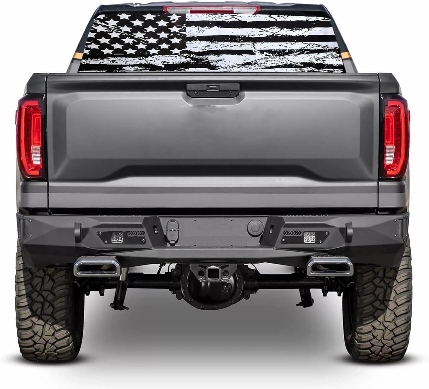 Rear Window Decals for Trucks – 65×22 in Back Window American Flag Decals Fit…