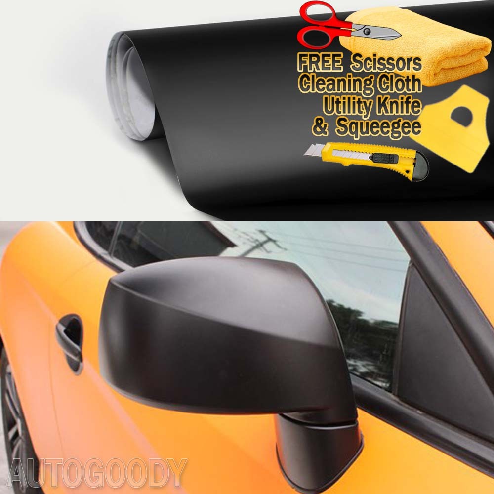 20 ft x 1 ft Matte Flat Black Vinyl Film Wrap Sticker Bubble Air Free 240″ x 12″