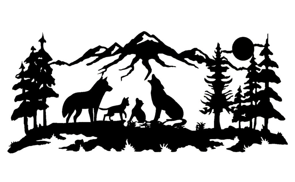 Wolf Family Wildlife Scene 10″ Outdoor Vinyl Decal Car Truck Windows Van Trailer