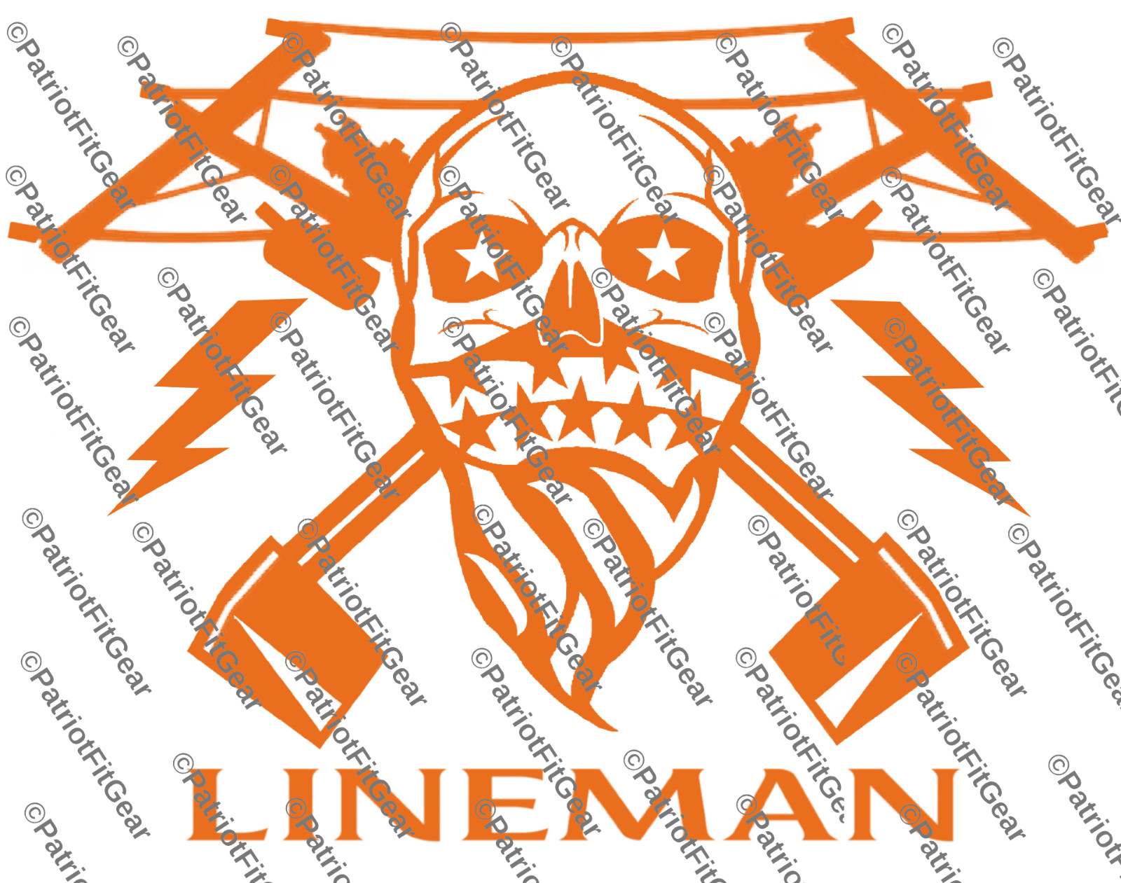 Lineman,Electrician,Line Work,Linemen,Skull Bandanna,Pole,,Custom Vinyl Decal