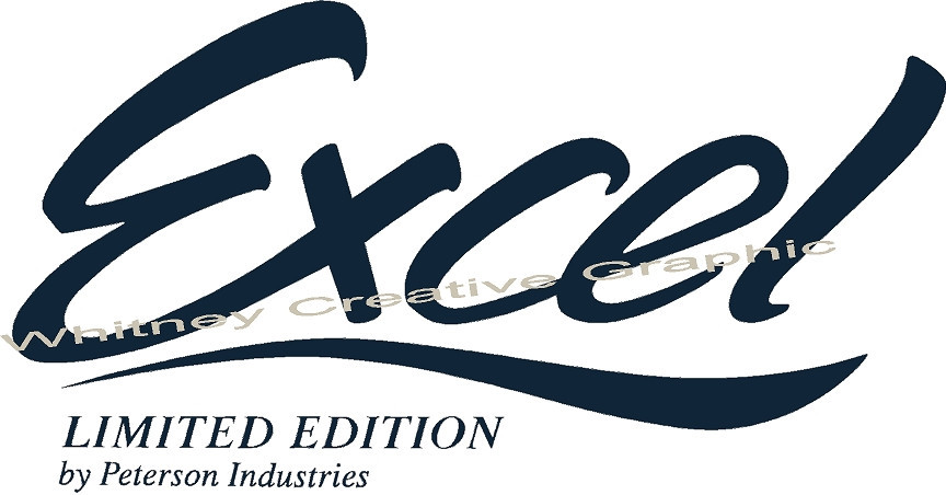 Excel Limited Edition RV LOGO Lettering decal Dark Blue or any Color!