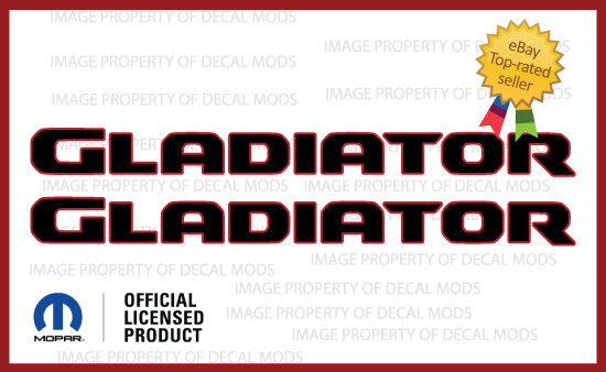 2019 – 2024 Jeep GLADIATOR Hood Graphics Vinyl Decals Sticker JT Black Red FJ3G0