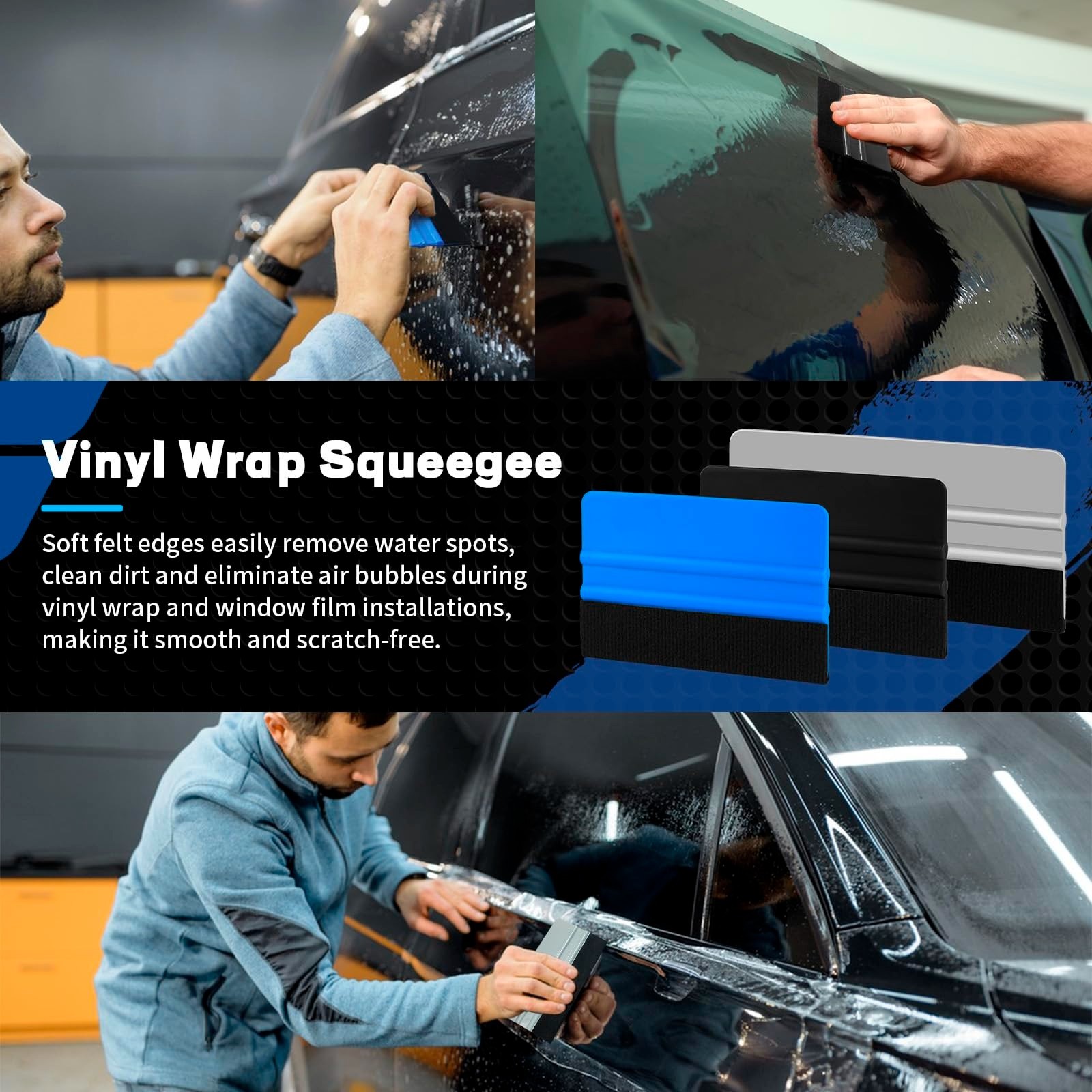 Vinyl Car Wrap Film Tool Kit Window Tint Application Squeegee Installation