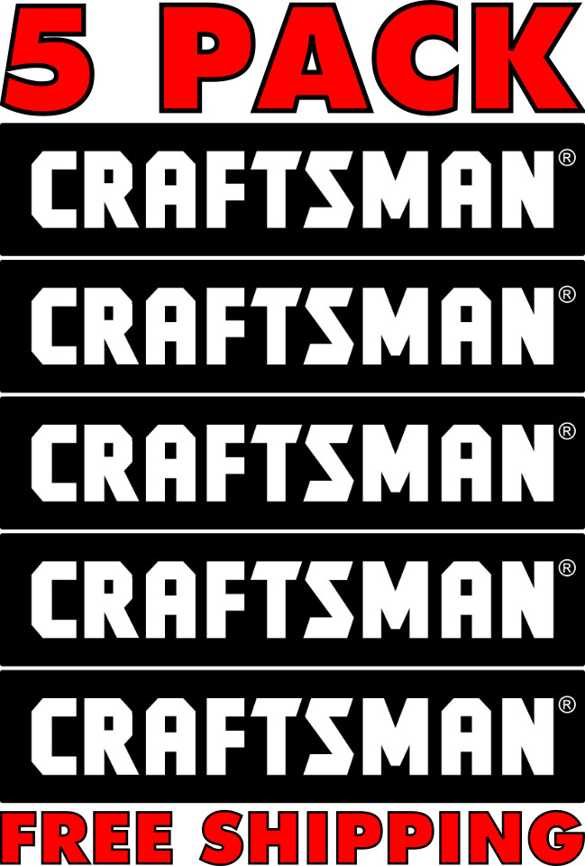 5 PACK CRAFTSMAN TOOLS DECAL LABEL STICKER VINYL TOOLBOX TRUCK WINDOW 1.5″ x 6″