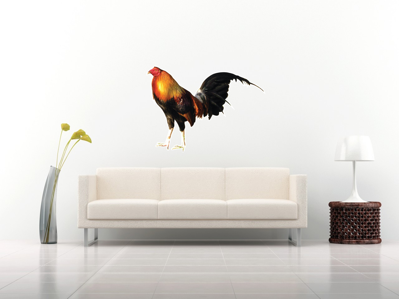Rooster Bird Farm Decal Car Window Vinyl Sticker truck Wall Trailer Hen Chicken