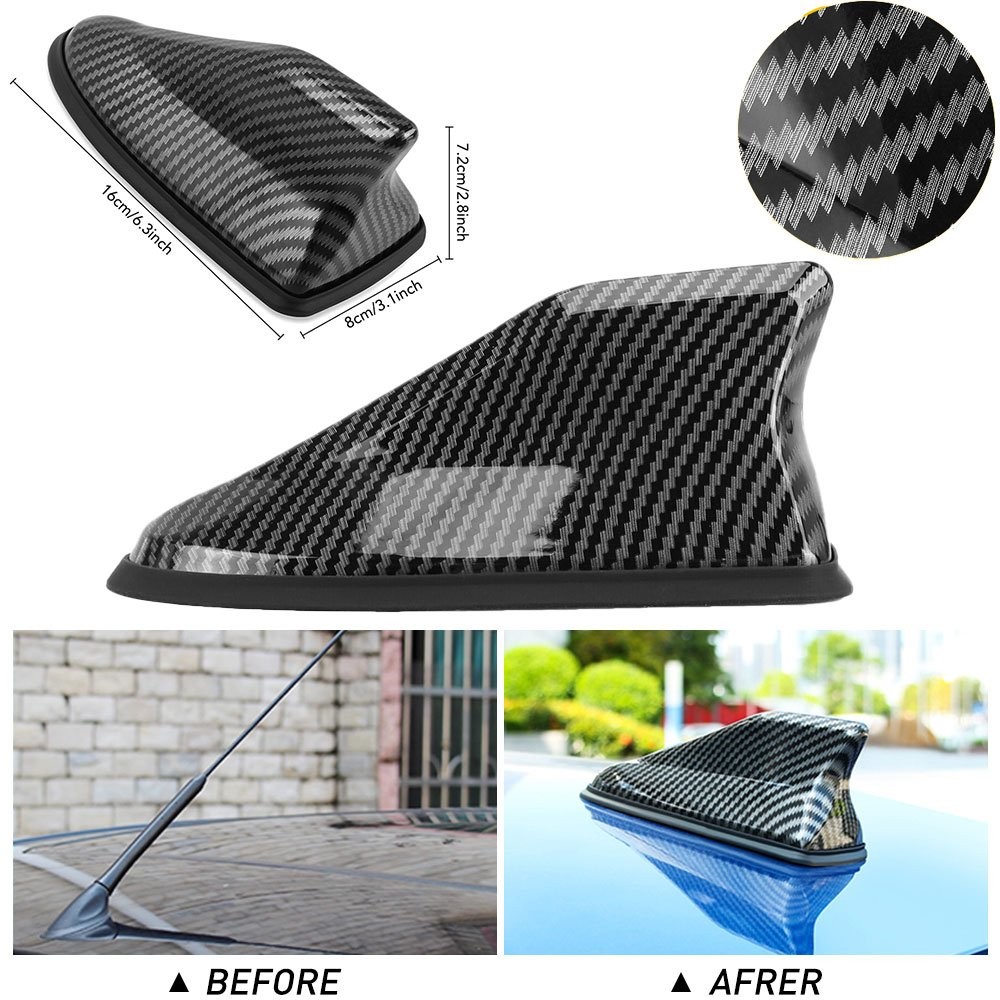Shark Fin Car Roof Antenna Radio FM/AM Signal Aerial Carbon Fiber For Toy D