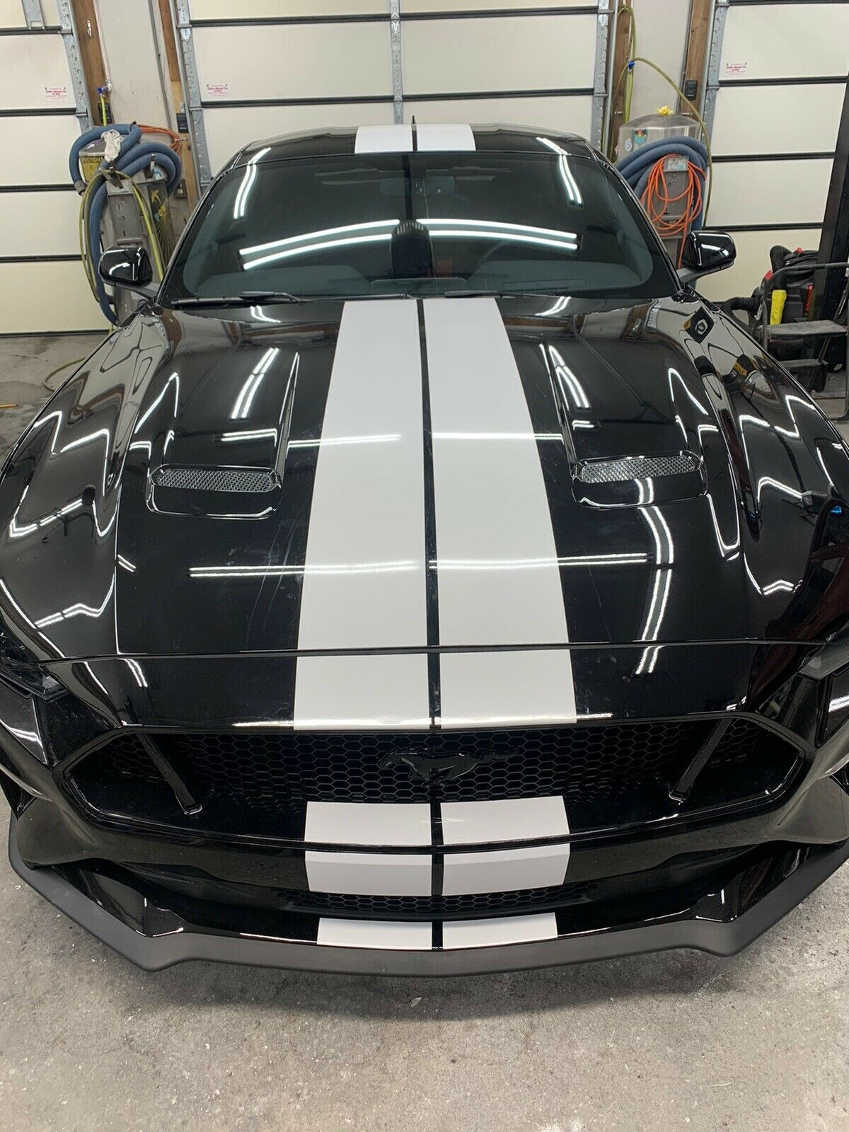 7.5″ PLAIN Rally Racing Stripe Graphics Stripes Set FIT 2015 – 2025 Mustang