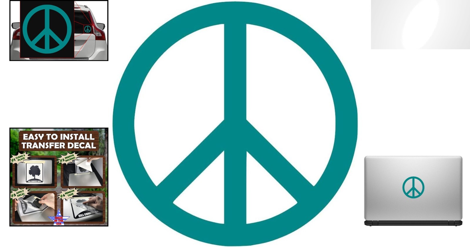 Fade Resistant Round Peace Sign Vinyl Decal – Perfect for Cars, Windows, Laptops