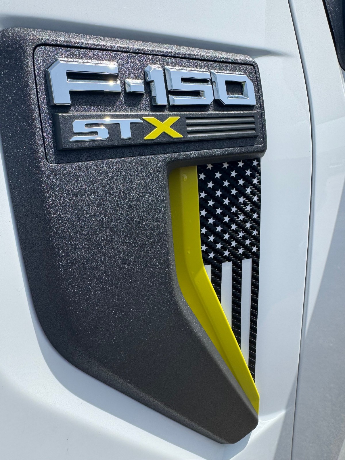 Carbon Fiber Fender Grille US Flag Vinyl Decals for Ford F-150 2021-2025