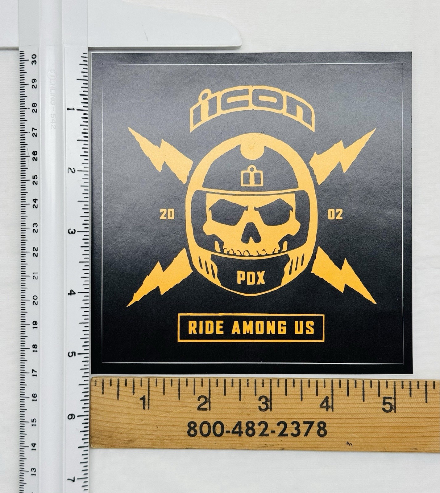 NEW Icon Helmets Large Sticker Matte Finish Self Adhesive Motorcycle Sportbike