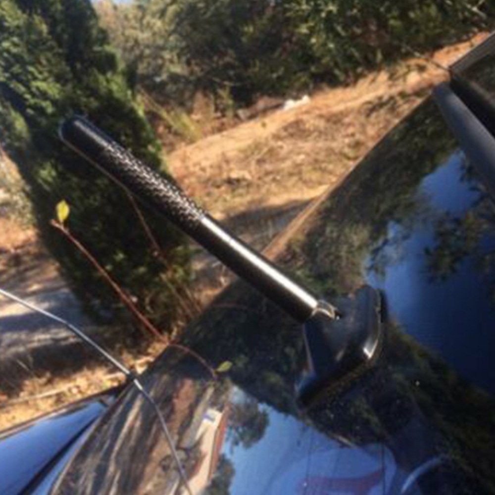 1/2Set Universal Car Bee-Sting Stubby Black Carbon Fibre Aerial For Ariel Arial