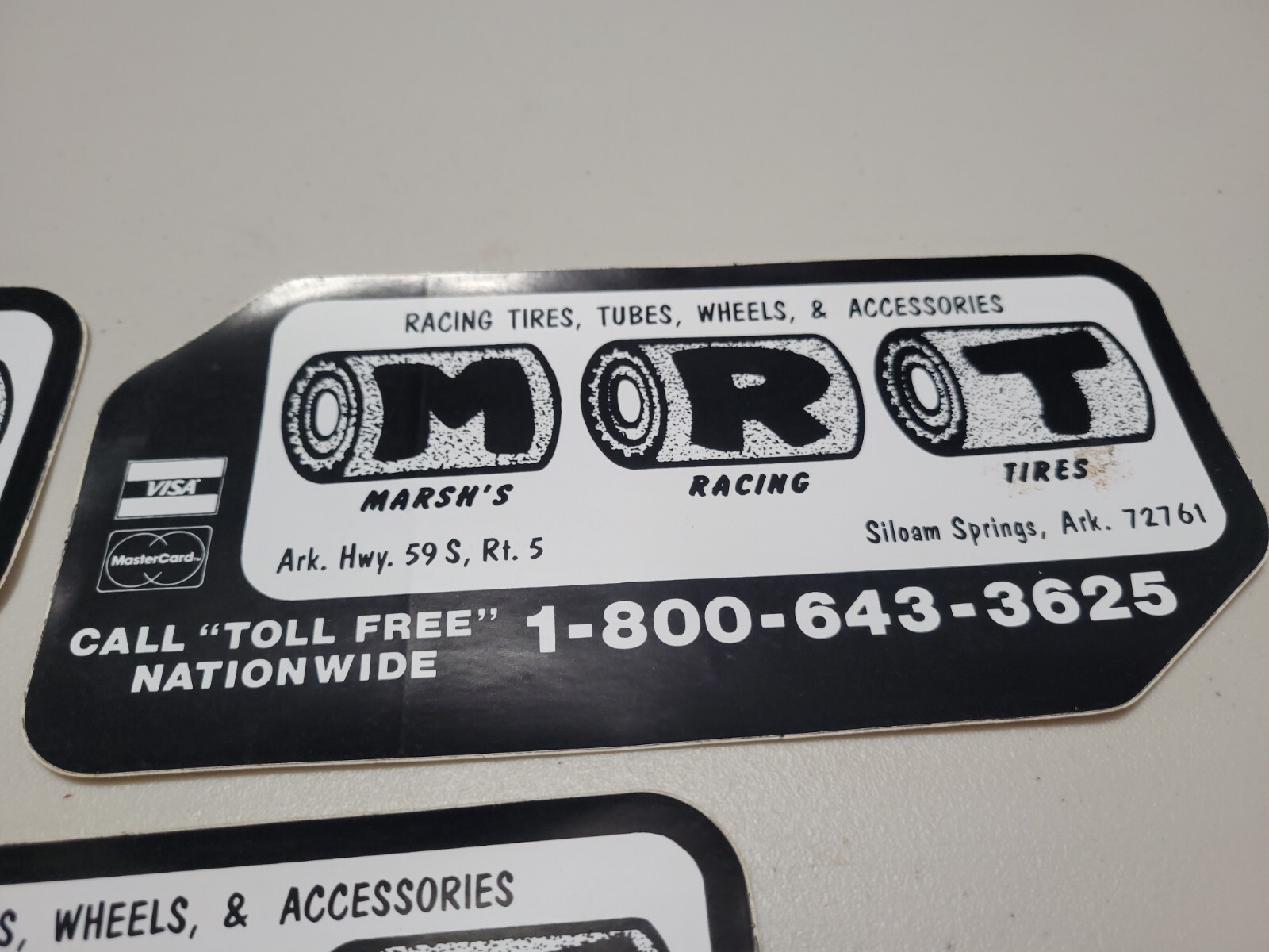 3x Vintage 9″ x 4.25″ Marsh’s Racing Tires Sticker Decal Racing Car Drag Racecar