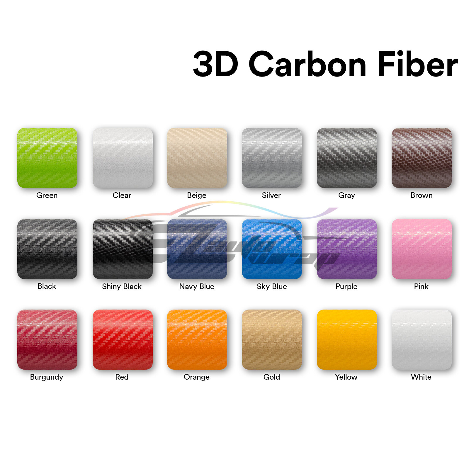 3D Carbon Fiber White Matte Textured Car Vinyl Wrap Sticker Decal Film Sheet DIY