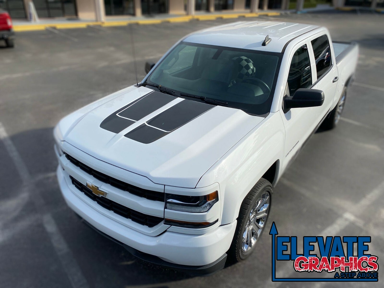 For Chevy Silverado Rally Beast Stripes Hood Graphics Vinyl Decals 2016-2018