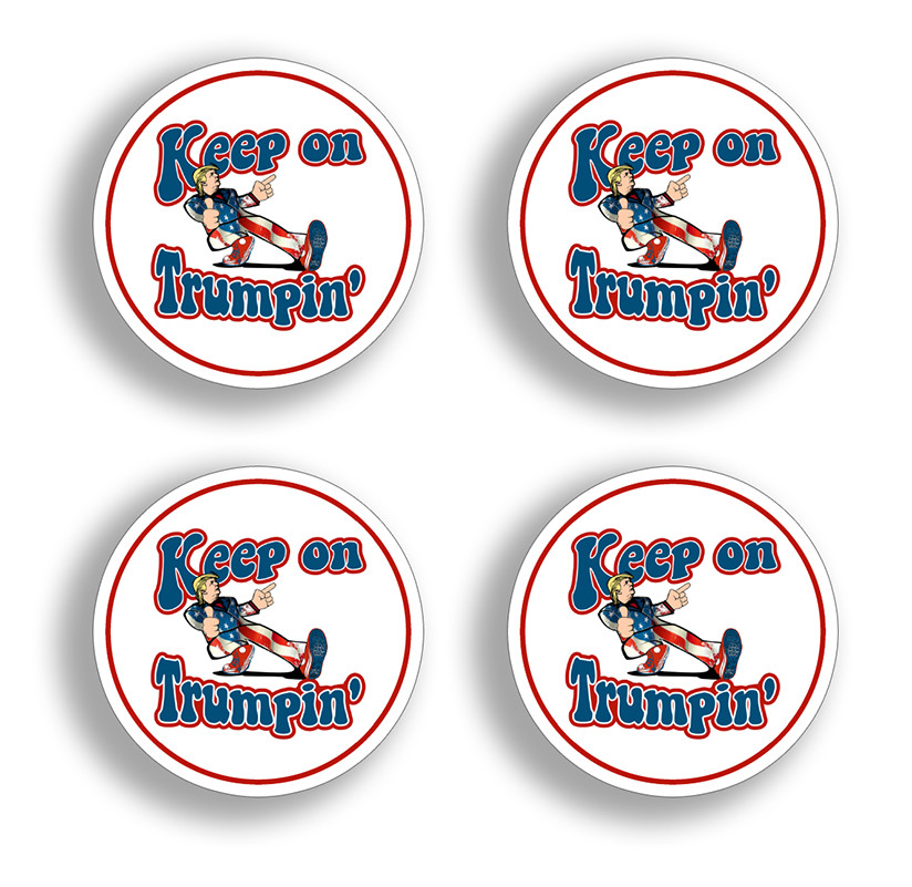 4 Pack Mini Keep Trumpin Sticker Decal Donald Trump Hard Hat Pack President USA