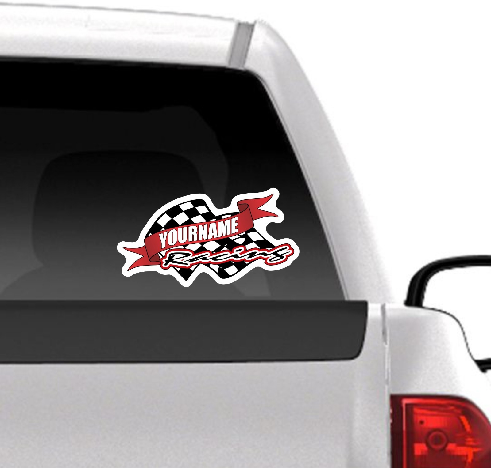 Custom Your Name Racing Decals Trailer Truck MX ATV Race Car Go Kart Sprint IMCA