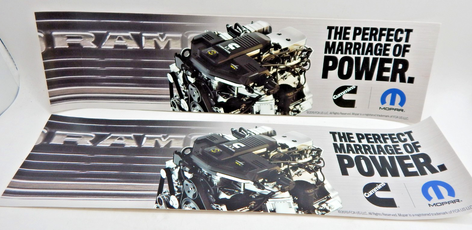 11″ MOPAR Cummins RAM Decal Stickers Contingency Size Sticker PAIR Lot of 2