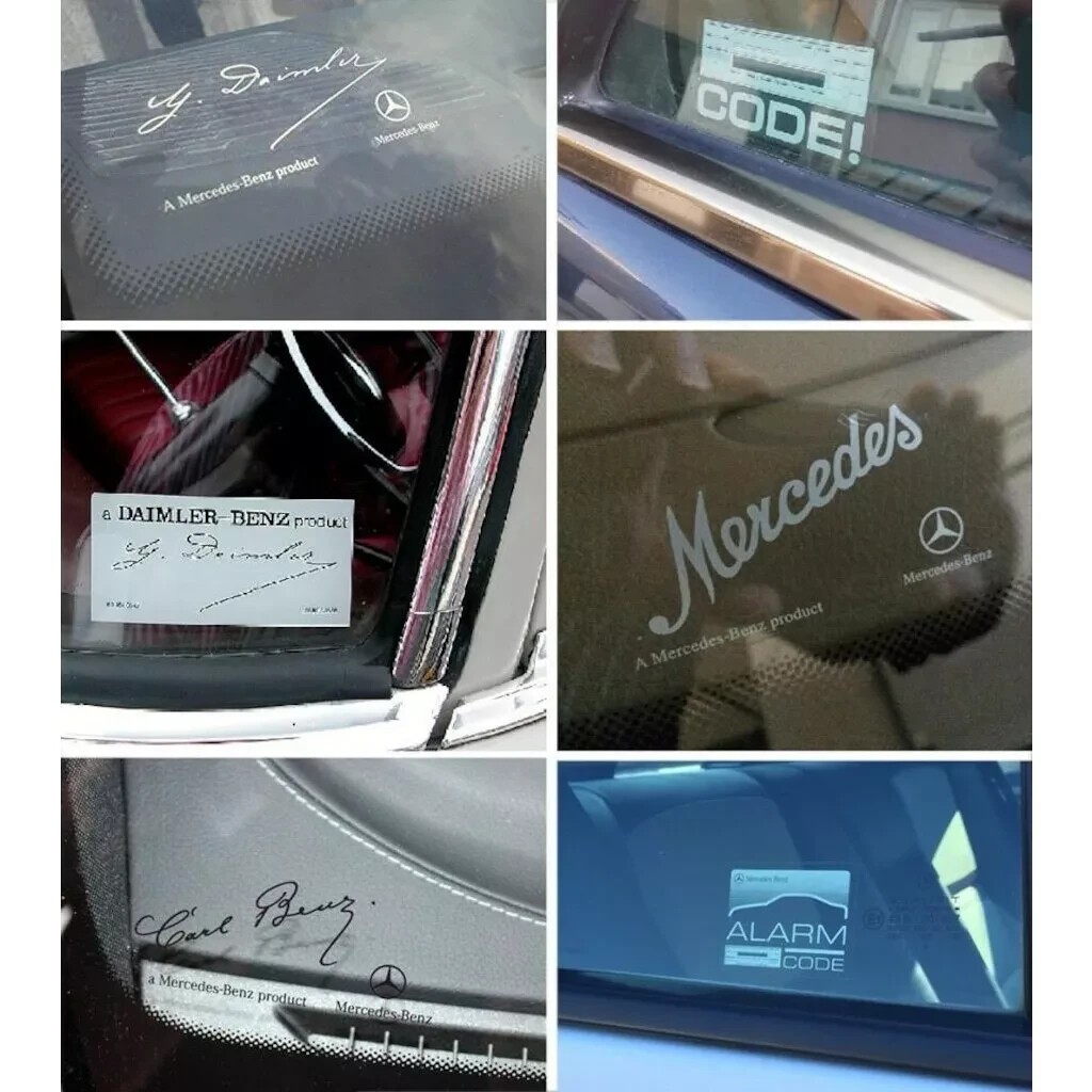 Windows Glass Decal Labels Set Stickers For Mercedes-Benz W111 W112 W113 W210