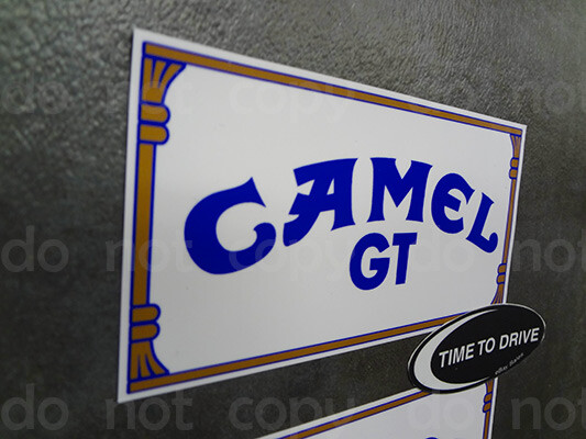 2x CAMEL GT white Stickers Vinyl Decals IMSA Drag Racing Sponsor GTP Pick Size