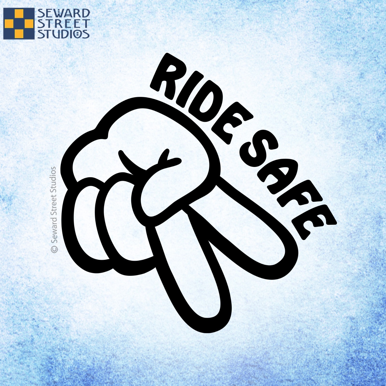 Ride Safe Motorcycle 2 Finger Hand Wave Reflective Decal #1318R-SZ