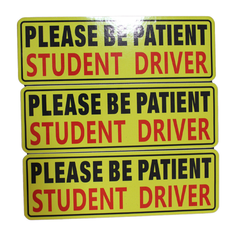 3 Pcs Car Bumper Student Driver Magnet Car Signs Please Be Patient Sticker Decal