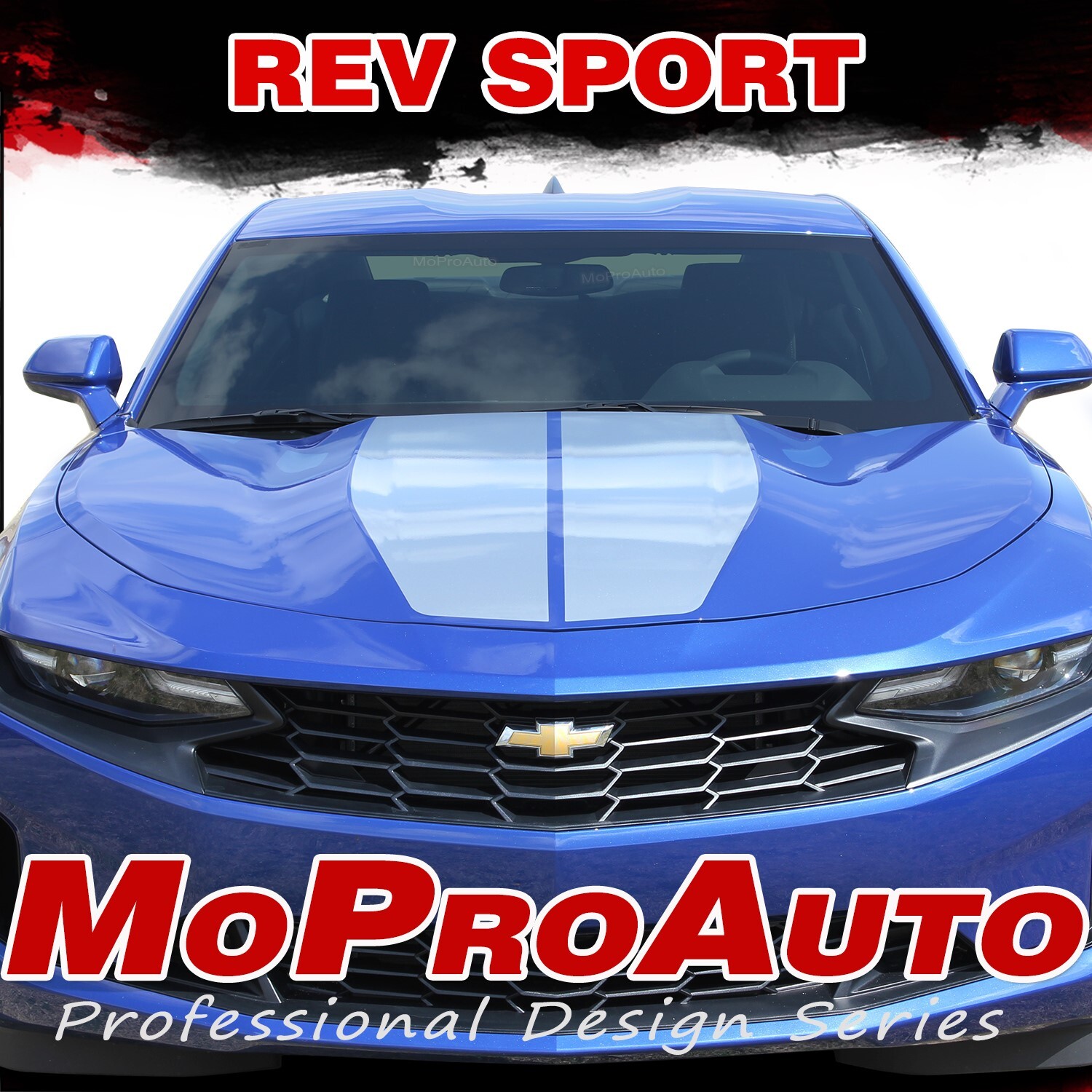 2019-2024 Chevy Camaro Racing Stripes Hood REV SPORT Decals Rally Vinyl Graphics