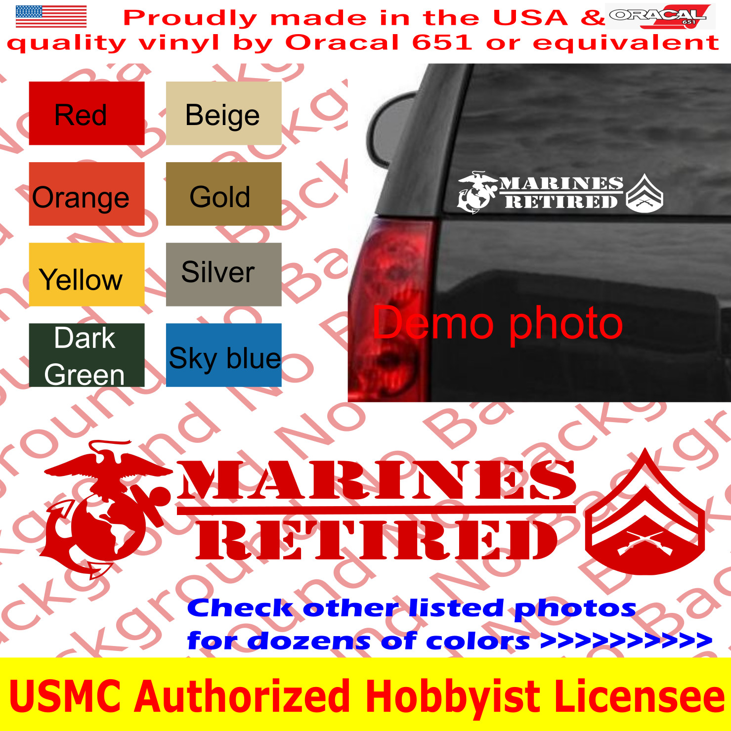 USMC EGA E4 CPL Corporal RETIRED Marines Vinyl Die Cut Decals Stickers Fi AY095R