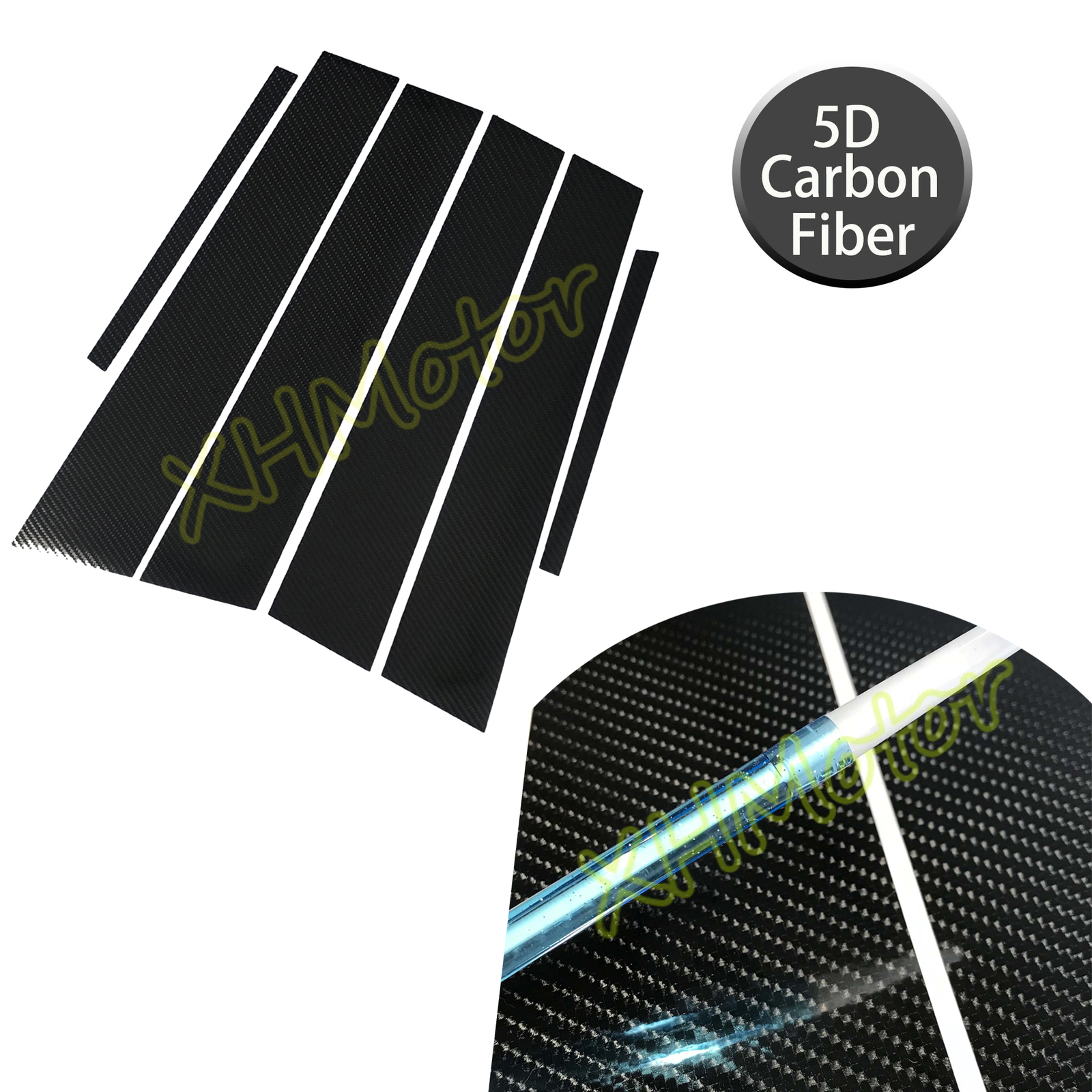 5D Carbon Fiber Window Pillar Decor Trim Cover Decal Fit Dodge Charger 2011-2021
