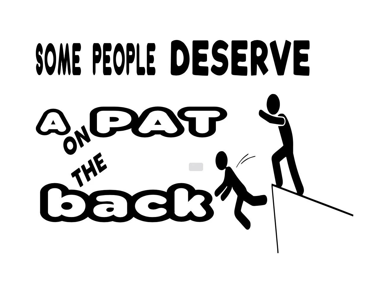 Pat On The Back White Vinyl Car Decal Sticker 6 Inch Black