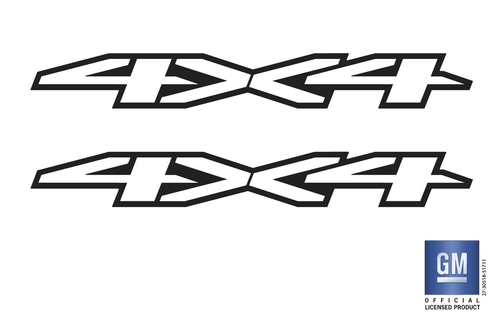 2019 20 21 22 23 24 Chevy Silverado 1500 Matte Black 4X4 Bedside Decals Set 2