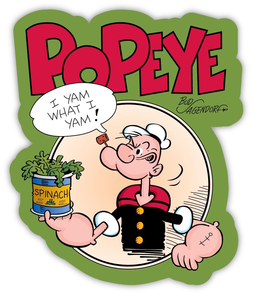Popeye the sailor spinach i yam what i yam sticker decal 4″ x 5″
