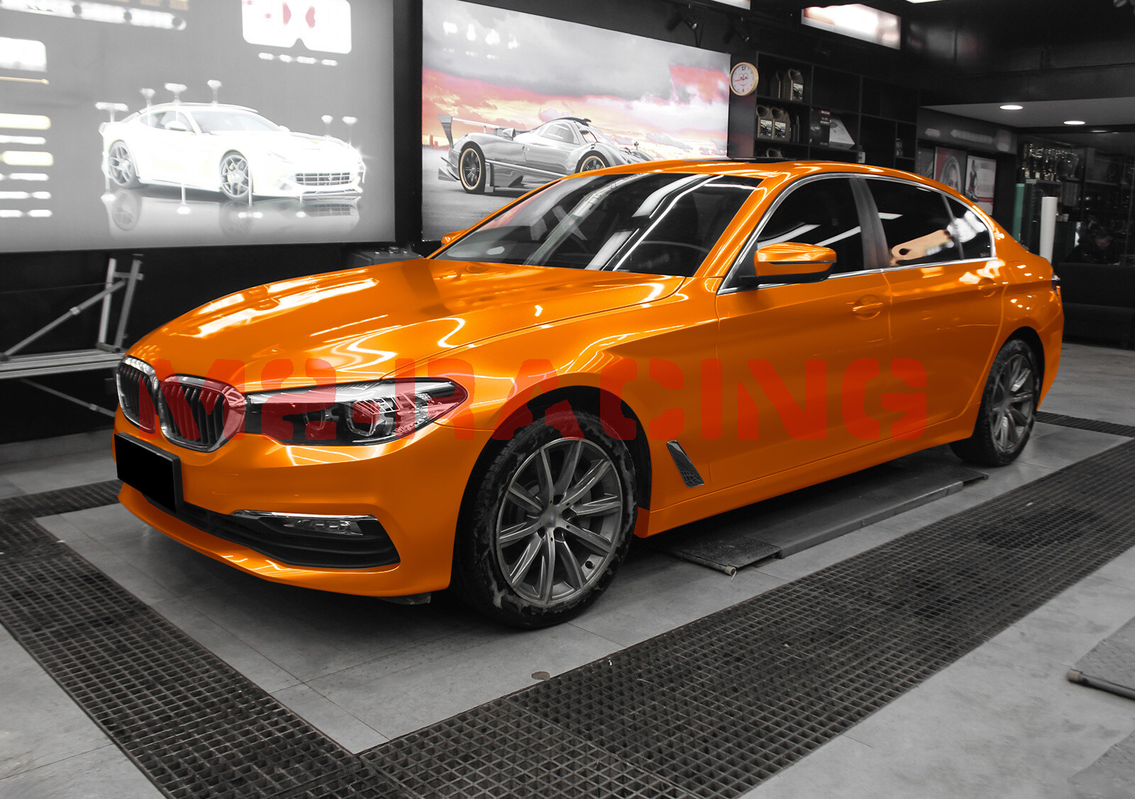 Gloss Metallic Orange Candy Decal Car Vinyl Wrap Film Sticker Sheet Sparkle DIY