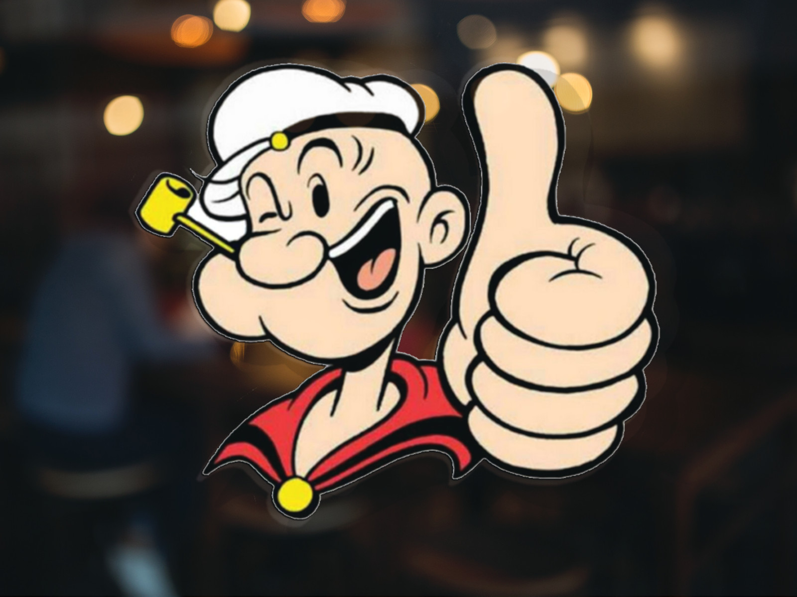 Popeye Thumbs up Car Window Vinyl Decal Laptop Large Graphic Bumper Sticker NEW