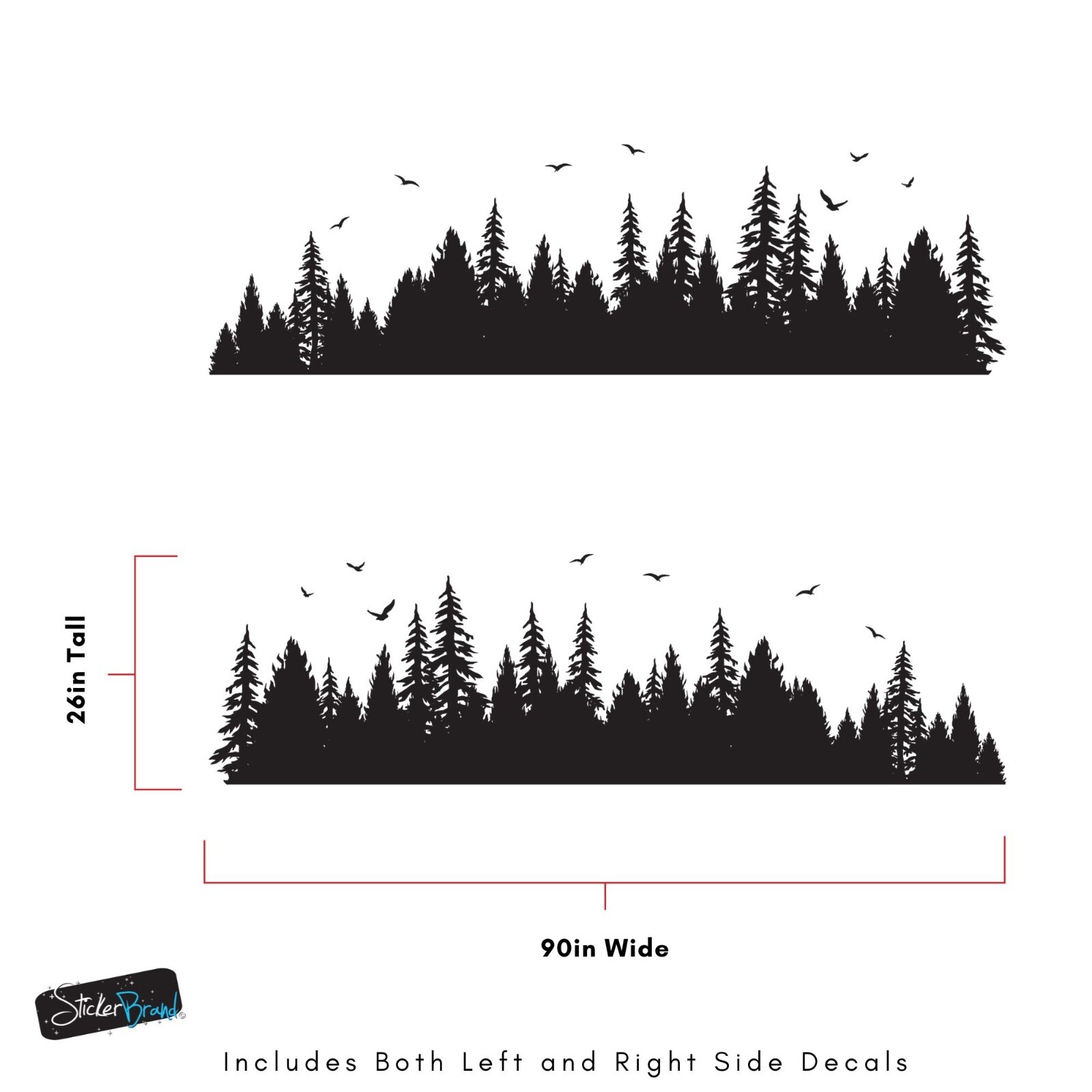 Overland Forest Woodland Off Road Truck Decal for 4Runner. Universal Fit.