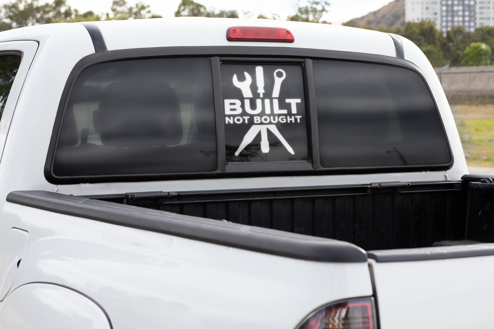 BUILT NOT BOUGHT Car Window Vinyl Decal TOOLBOX Garage Laptop Bumper Sticker