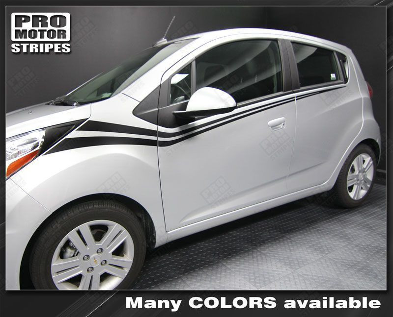 Chevrolet Spark 2013 2014 2015 Side Accent Double Stripes Decals (Choose Color)
