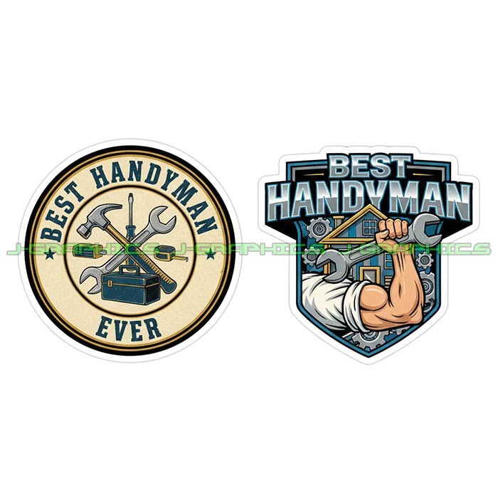 Best Handyman Ever Vinyl Decal Sticker DIY Home Remodel Repair 2 Pack D