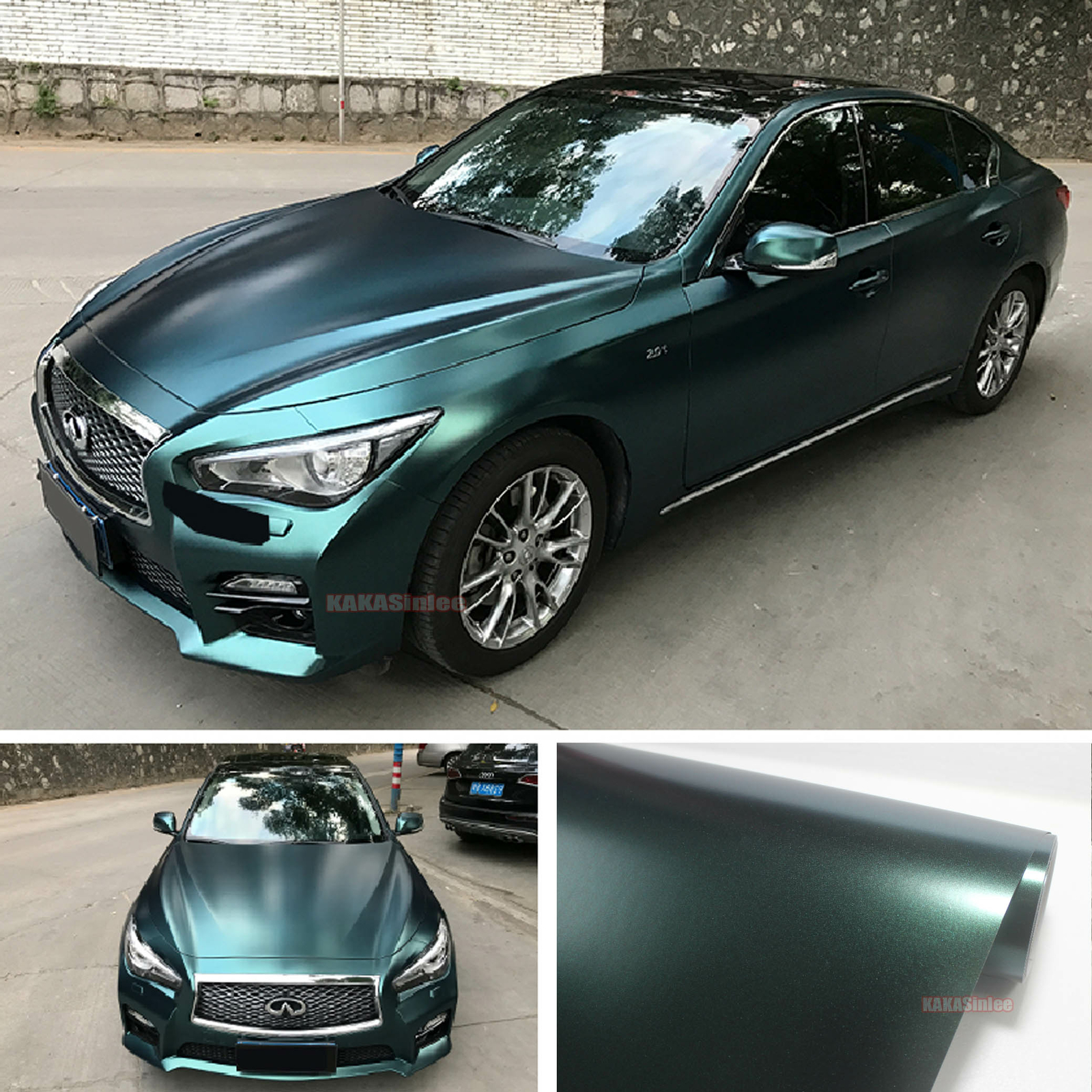 Bubble Free / Entire Car Pearl Metal Sticker Vinyl Wrap Satin Chrome Decal HDUS