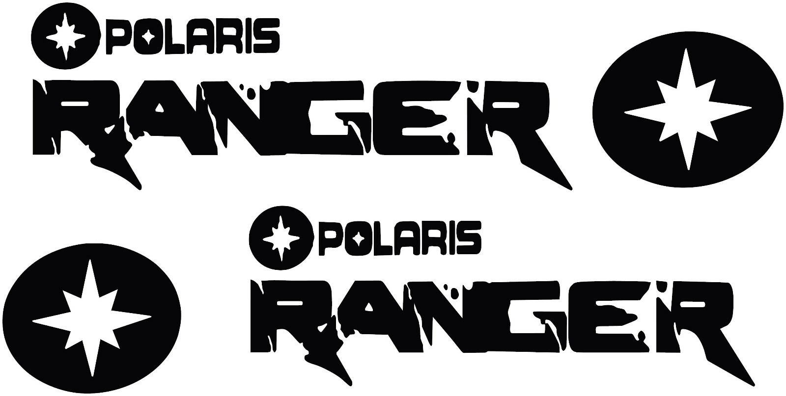 POLARIS RANGER LEFT AND RIGHT DECAL STICKER BUY 1 GET 1 FREE FROM 12” TO 30”