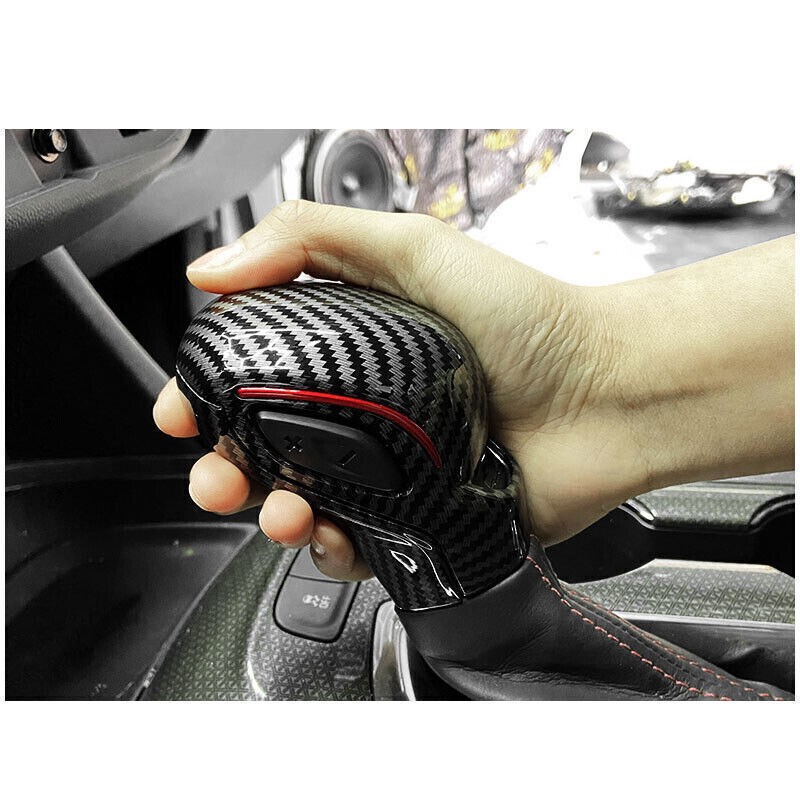 Carbon Fiber Pattern Gear Shift Knob Cover Trim For Chevrolet Blazer 2019-2021