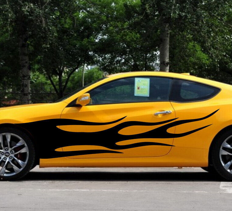 Car Decals Hot Fire Flames 98” for Coupe Vinyl Side Door Motor stickers ZC813