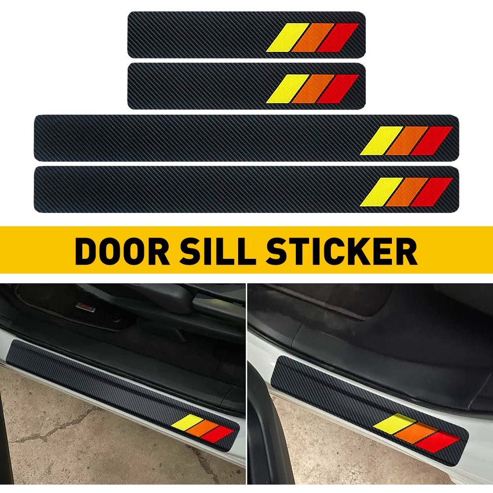 For Toyota Car Door Plate Sill Scuff Cover Anti Scratch Decal Sticker Protector