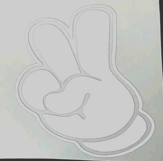 Mickey Peace Glove Hand Vinyl Decal 4×4 Inches For Any Surface Waterproof