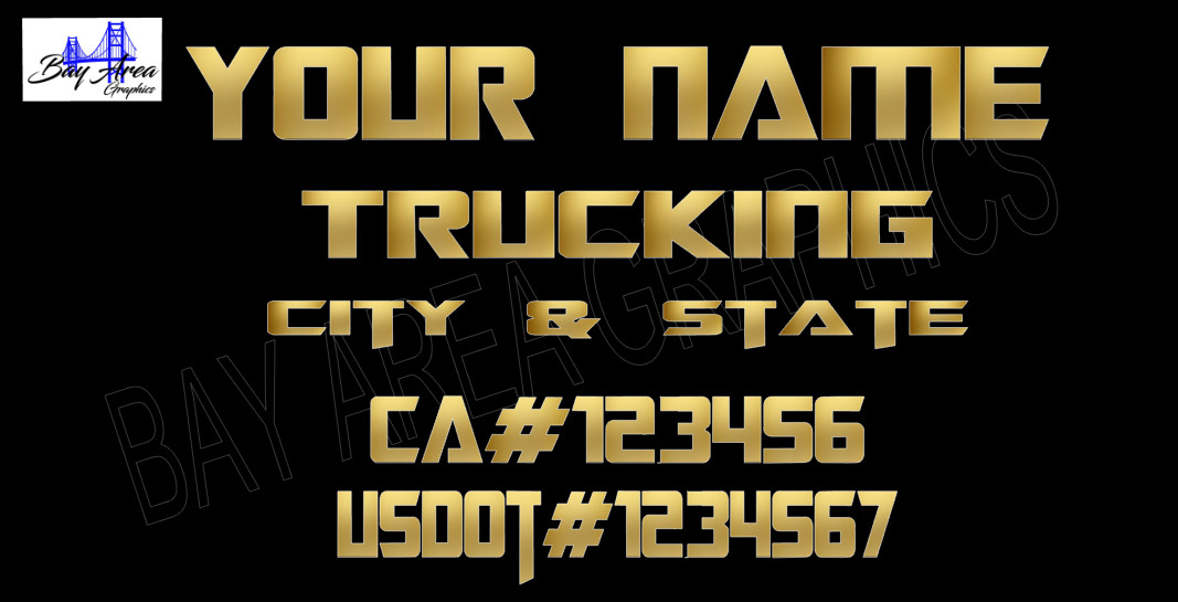 TRUCK DOOR COMMERCIAL DECALS CUSTOM TRANSFORMER STYLE TEXT OUTDOOR VINYL X2